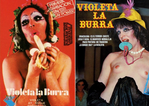 Dos de las cassettes de Violeta la Burra lanzados en los años 70 y 80