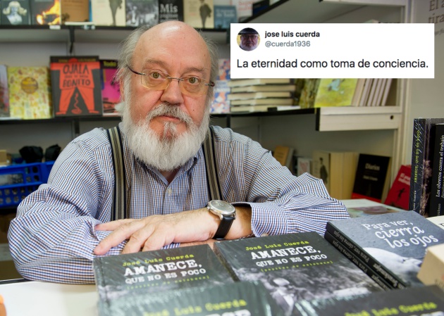El cineasta José Luis Cuerda frente a su obra 'Amanece que no es poco'