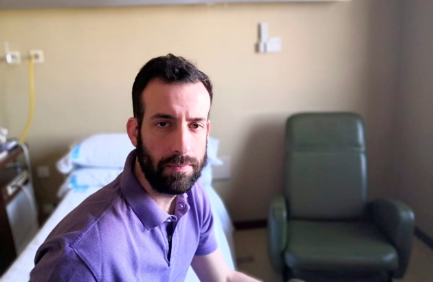 Jaime Santirso, en su habitación del hospital Gómez Ulla