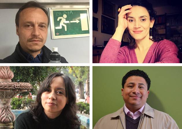 De izquierda a derecha, los mexicanos Carlos Miguélez, Teresa Rodríguez de la Vega, Brenda Navarro y Manuel Iris