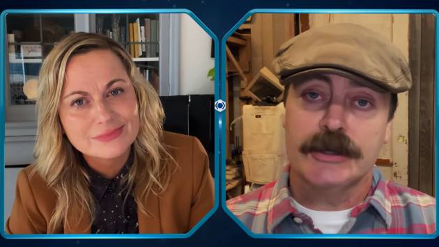 Ron y Leslie videollamándose